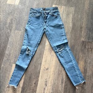 Just Black Distressed Blue Skinny Jeans